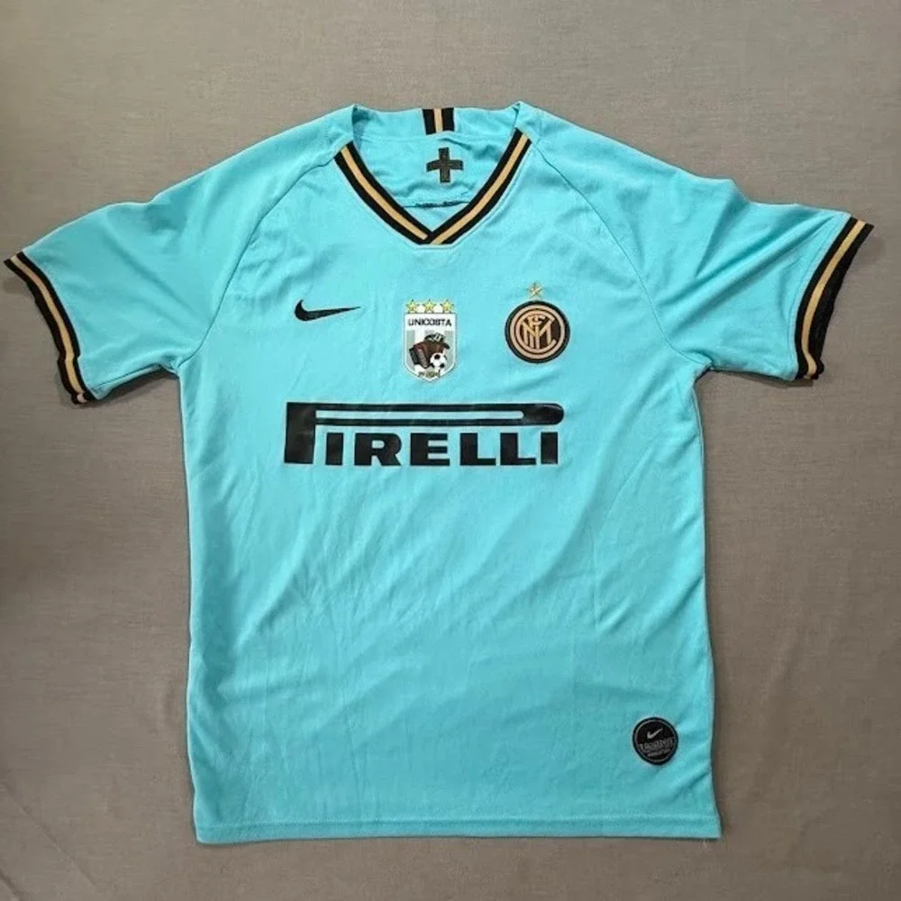 Inter Milan Football #9 Mandy Jersey Nike Sky Blue Pirelli Short Sleeve Men M